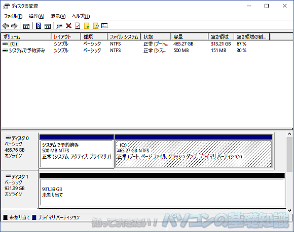 �f�B�X�N�̊Ǘ��E�B���h�E